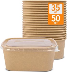 Celel 35 oz Paper Food Containers with Lids