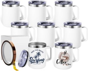 ColorSub 12oz Sublimation Coffee Mugs, 8 Pack