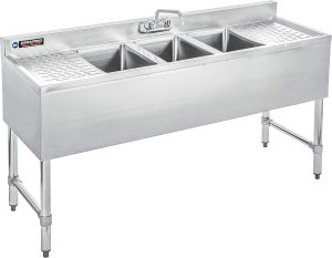 DuraSteel 3 Compartment Under Bar Sink