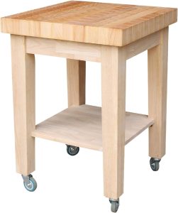 International Concepts Solid Wood Butcher Block Island