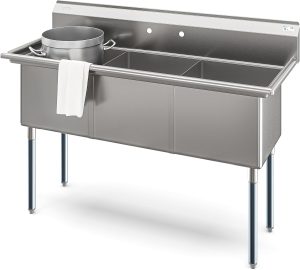 KoolMore 60 in. Three Compartment Stainless