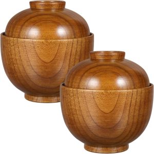 Luxshiny Miso Soup Bowls with Lid (Set of 2)