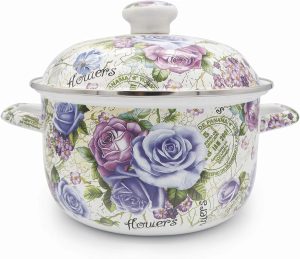 OLYTARU Enamel Stockpot with Lid, 2.5 Quart