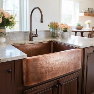 Sinkology Lange 25-Inch Copper Farmhouse Sink