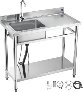 VEVOR Stainless Steel Utility Sink (39.4 Inch, Amazon's Choice)