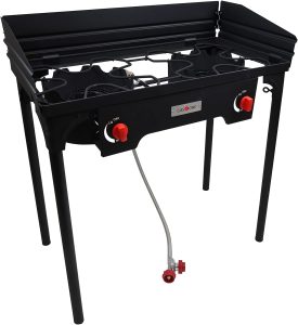 Gas One Propane Double Burner with Windscreen