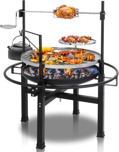 VINGLI 33 Inch Outdoor Fire Pit with 2 Grills