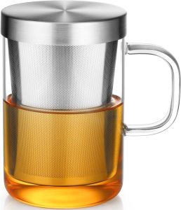 ecooe 16.9 OZ Borosilicate Glass Tea Mug