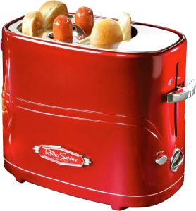 Nostalgia 2 Slot Hot Dog and Bun Toaster with Mini Tongs