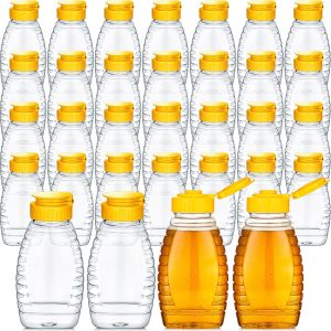 Eccliy 32 Pcs Clear Plastic Honey Jar Empty Honey Bottles