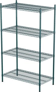 APLSS NSF 4 Tier Green Epoxy Storage Shelves