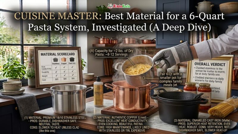 Best Material for a 6 Quart Pasta Pot with Strainer