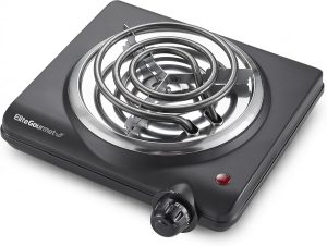 Elite Gourmet ESB100B Single Coiled Burner Hot Plate