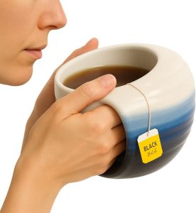 GUTE Handmade Pottery Double Hand Warmer Mug