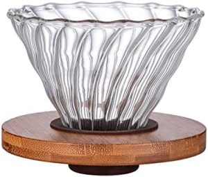 Gute Glass Pour Over Dripper with Bamboo Stand