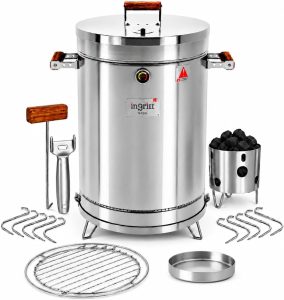 INGRILL 3 in 1 Stainless Steel Smoker Barrel Grill