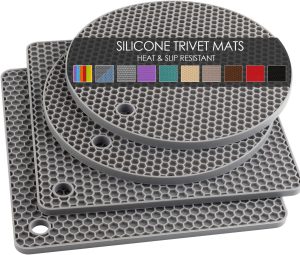 QPIX DIGITAL Silicone Trivet Mats (4 Pack)