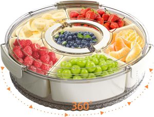 Riyeloi Divided Serving Tray with Lid and Handle