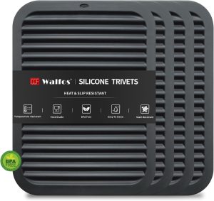 Walfos Silicone Trivets (4 Pack, Rectangle)