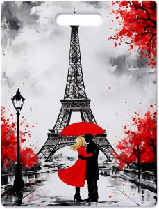 Yekiua Paris Cutting Board with Eiffel Tower & Umbrella Design