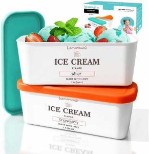 Yemuglu Reusable Ice Cream Containers with Airtight Silicone Lid