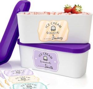 ZICOTO Set of 2 Reusable Ice Cream Tub Containers